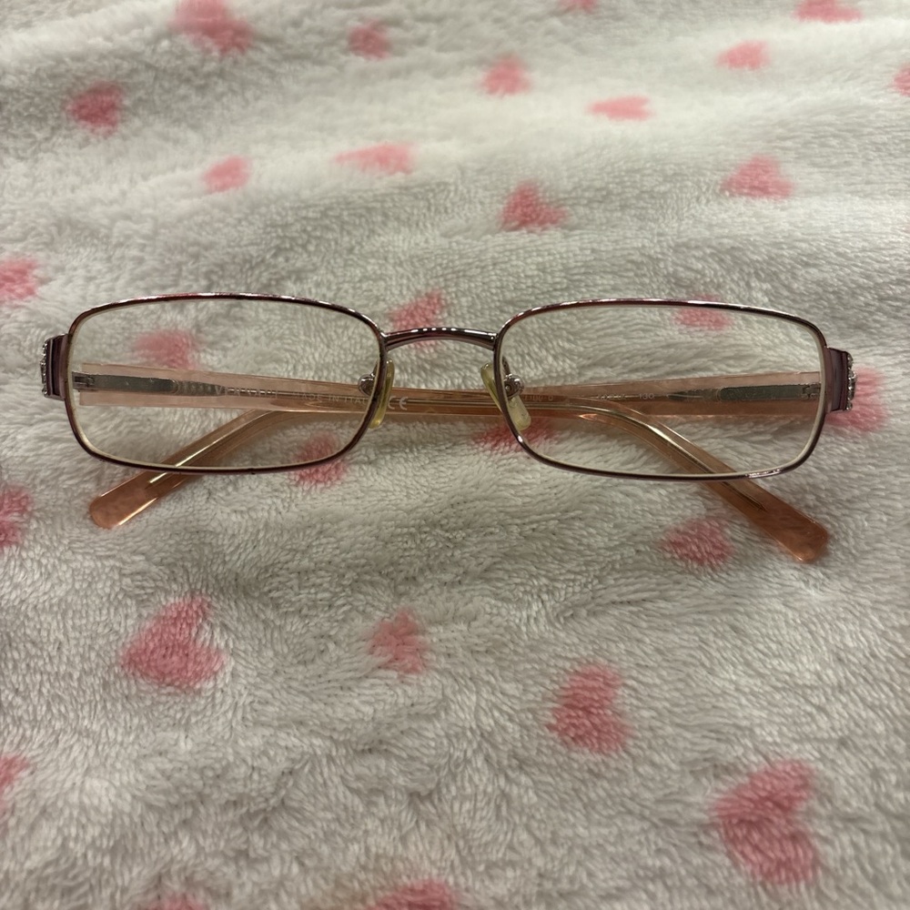 Vintage Versace Pink Rectangular Reading Glasses - image 1